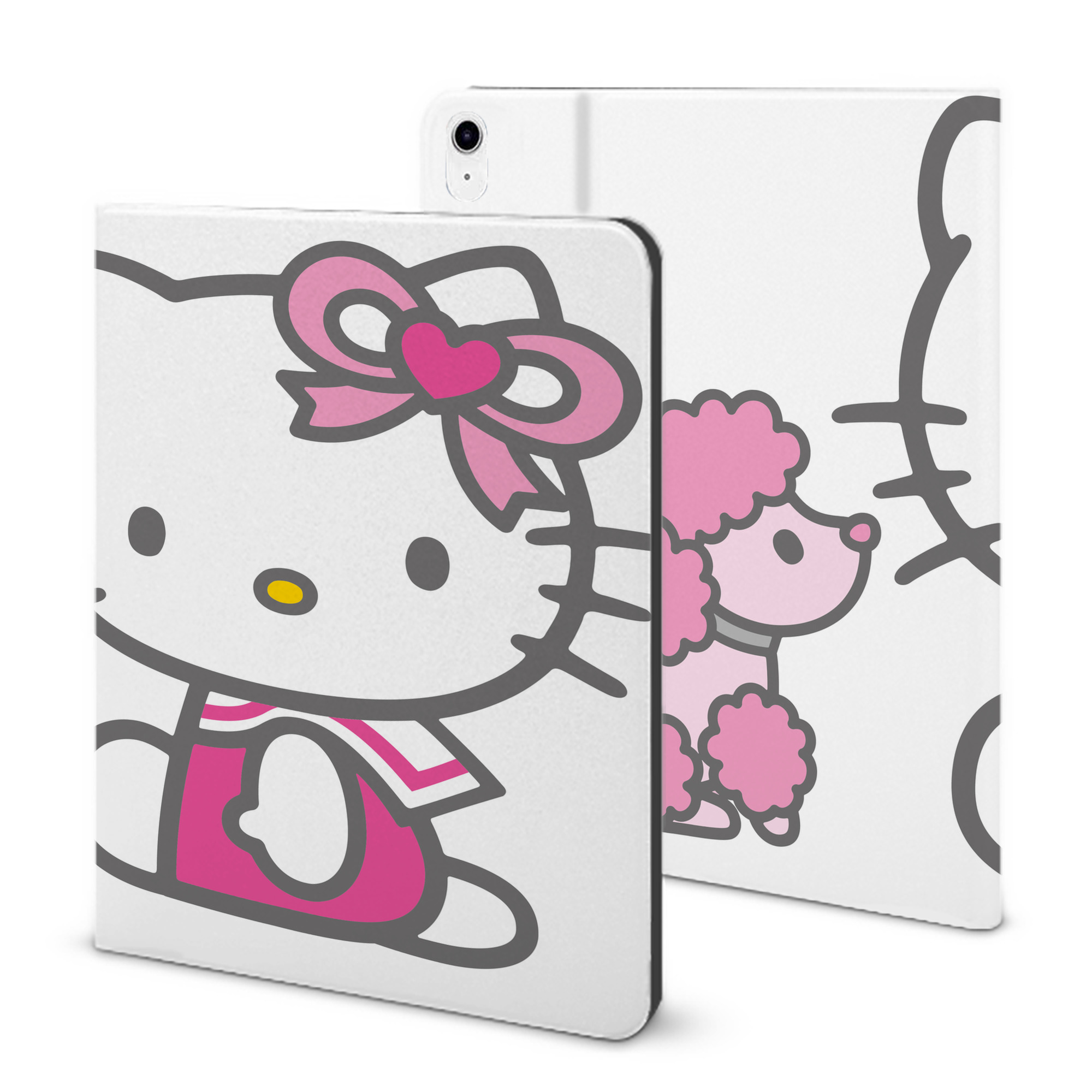 （画像用） Hello Kitty ハローキティ IPad ケース ブック型 PUレザー TPU 耐衝撃 軽量 薄型 ペン収納なし 全面保護 IPad 各モデル対応